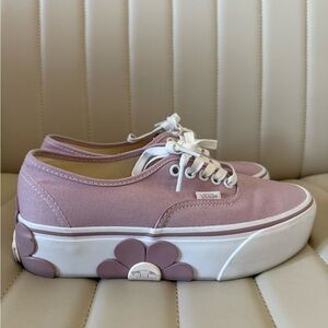 Vans Women's Light Pink Floral Platform Sneakers